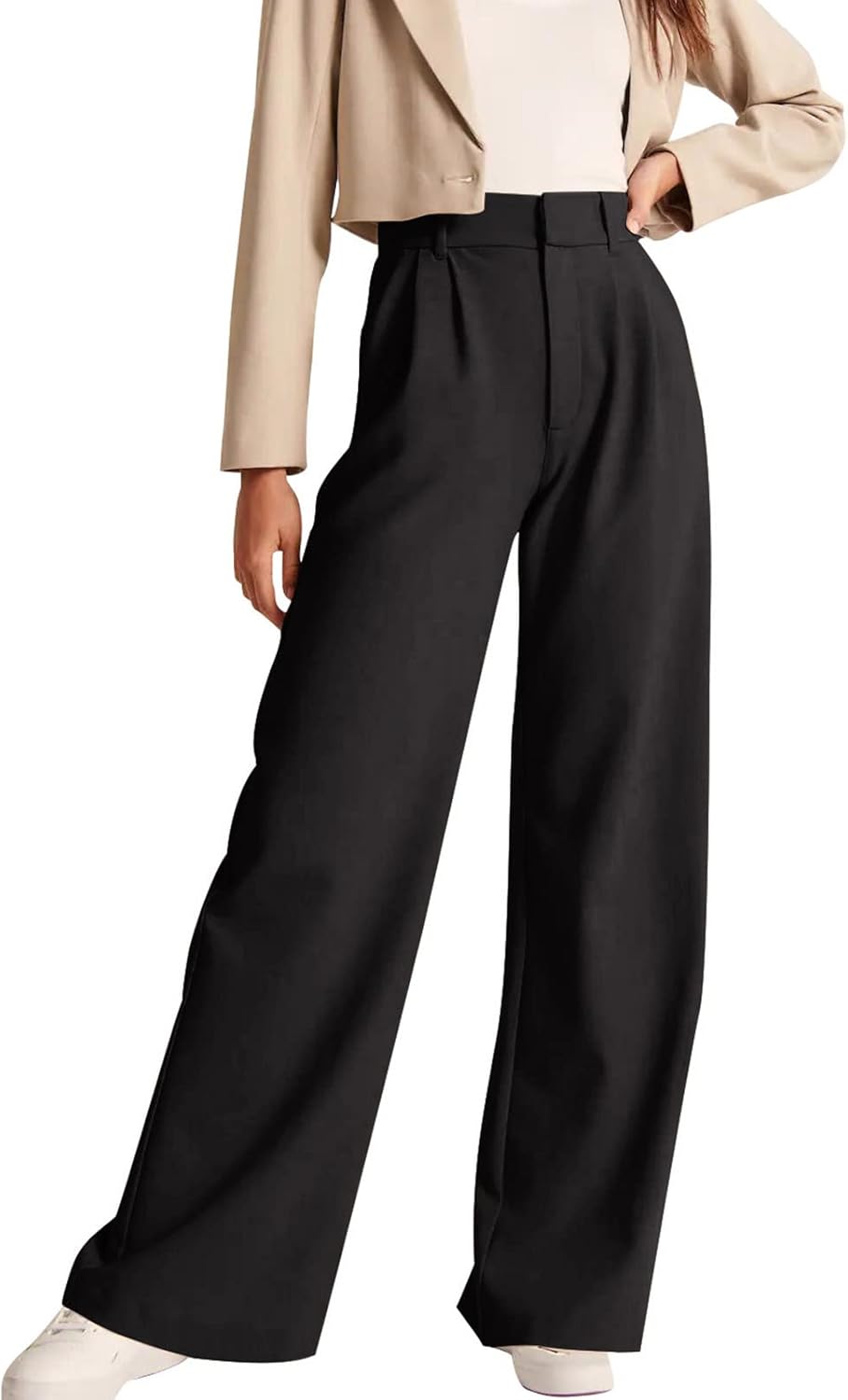 High Waisted Work Pants for Women Business Casual Outfits 2025 Office Dress Pants Trousers with Pockets