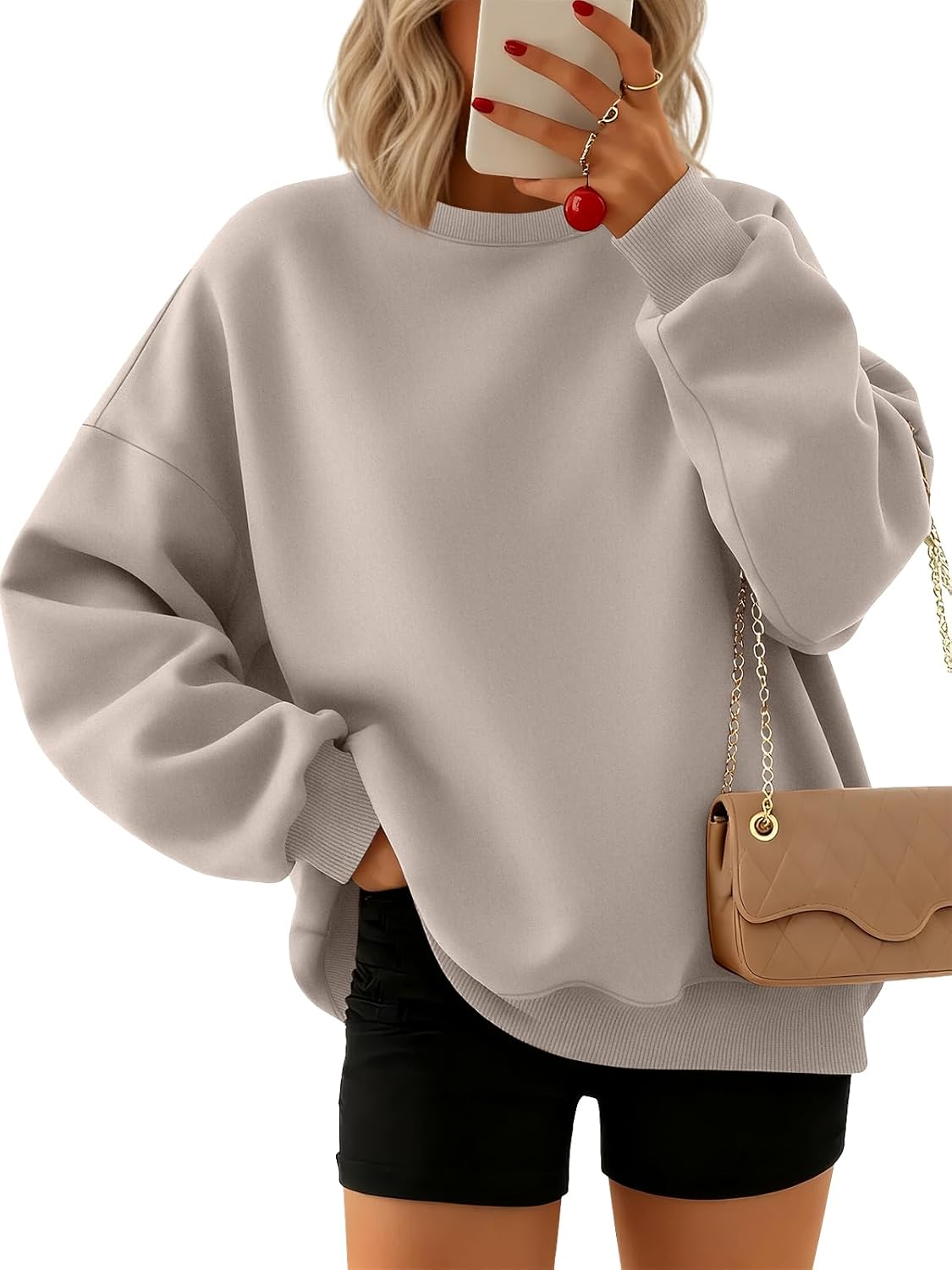 Sweatshirts for Women Hoodies Oversized Crewneck Tops Sweaters Comfy Fall Winter Outfits Clothes 2025 Fashion