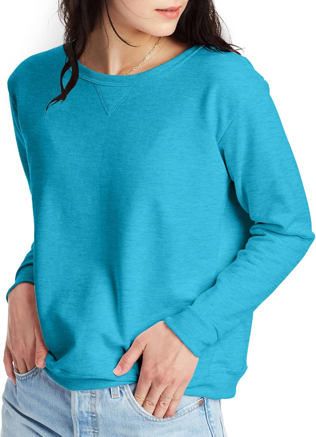 Women Crewneck Sweatshirt,   Pullover With V-notch, Sweatshirt for Women