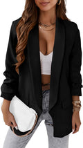 Women Casual Blazer 2025 Spring Fall Fashion Long Sleeve Open Front Work Office Suit Jackets