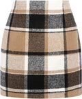 Women High Waist Plaid Skirt Bodycon Pencil Wool Mini Skirts