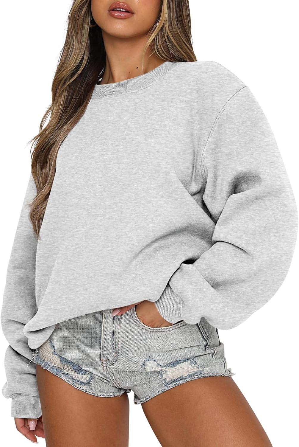 Women Sweatshirts Crewneck  Oversized Pullover Sweaters Fall Winter Cute Tops Teen Girls Preppy Clothes 2025