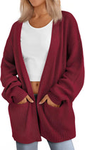 Women Oversized Cardigans Soft Knit Cardigan Sweater with Pockets