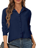 Women Button Down Shirts Long Sve Basic Classic Soft Shirt Collared Fashion Dressy Casual Blouses