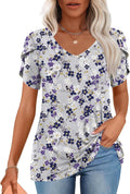 2025 Women Tops Summer Short Sleeve V Neck Tunic T-Shirts Blouse S-4XL