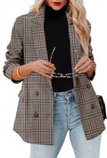 Women Casual Blazer Jacket Long Sleeve Open Front Work Office Blazer Lapel Button Jacket